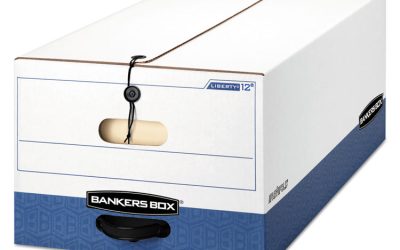 Liberty Heavy-Duty Strength Storage Boxes, Legal Files, 15.25″ X 24.13″ X 10.75″, White/blue, 12/carton