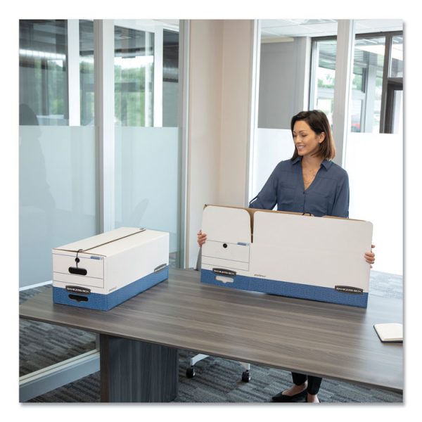 Stor/file Medium-Duty Strength Storage Boxes, Letter/legal Files, 12.25" X 16" X 11", White/blue, 12/carton - Image 3