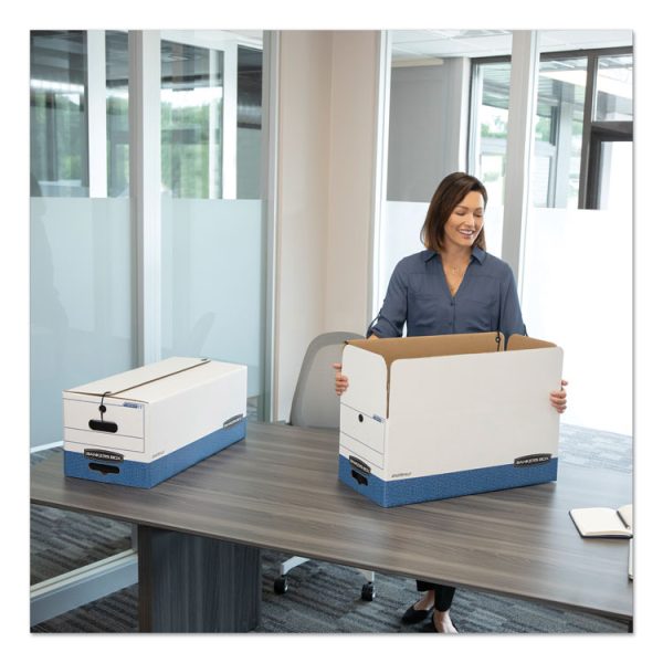 Stor/file Medium-Duty Strength Storage Boxes, Letter/legal Files, 12.25" X 16" X 11", White/blue, 12/carton - Image 4