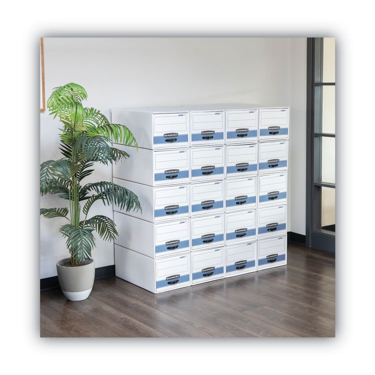 Stor/drawer Steel Plus Extra Space-Savings Storage Drawers, 10.5" X 25.25" X 5.25", White/blue, 12/carton - Image 4