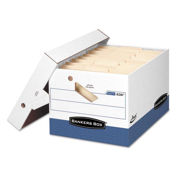 Presto Ergonomic Design Storage Boxes, Letter/legal Files, 12.88" X 16.5" X 10.38", White/blue, 12/carton - Image 2