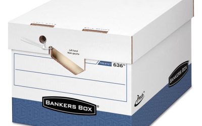 Presto Ergonomic Design Storage Boxes, Letter/legal Files, 12.88″ X 16.5″ X 10.38″, White/blue, 12/carton