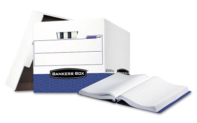 Data-Pak Storage Boxes, Letter Files, 13.75″ X 17.75″ X 13″, White/blue, 12/carton