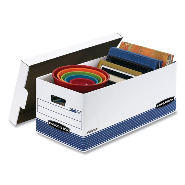 Stor/file Medium-Duty Storage Boxes, Letter Files, 12.88" X 25.38" X 10.25", White/blue, 12/carton - Image 2