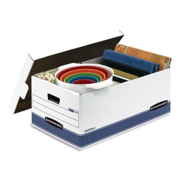 Stor/file Medium-Duty Storage Boxes, Legal Files, 15.88" X 25.38" X 10.25", White/blue, 4/carton - Image 2