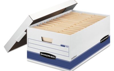 Stor/file Medium-Duty Storage Boxes, Legal Files, 15.88″ X 25.38″ X 10.25″, White/blue, 12/carton