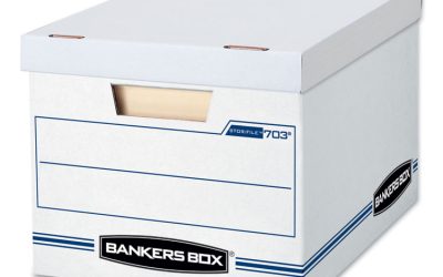 Stor/file Basic-Duty Storage Boxes, Letter/legal Files, 12.5″ X 16.25″ X 10.5″, White/blue, 4/carton