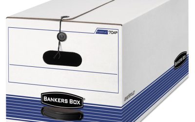 Stor/file Medium-Duty Strength Storage Boxes, Letter Files, 12.25″ X 24.13″ X 10.75″, White/blue, 4/carton