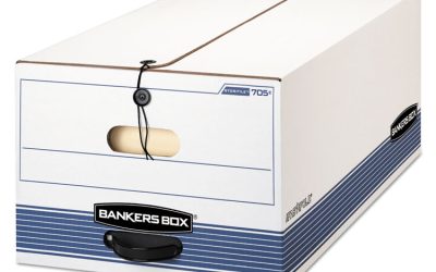 Stor/file Medium-Duty Strength Storage Boxes, Legal Files, 15.25″ X 19.75″ X 10.75″, White/blue, 4/carton