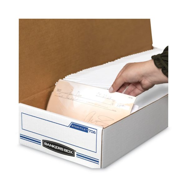 Stor/file Check Boxes, 9.25" X 25" X 4.13", White/blue, 12/carton - Image 3