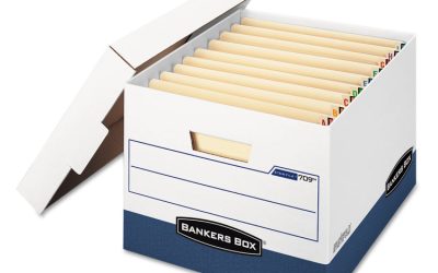 Stor/file End Tab Storage Boxes, Letter/legal Files, White/blue, 12/carton
