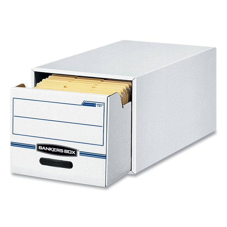 Stor/drawer Basic Space-Savings Storage Drawers, Legal Files, 16.75" X 19.5" X 11.5", White/blue, 6/carton - Image 2