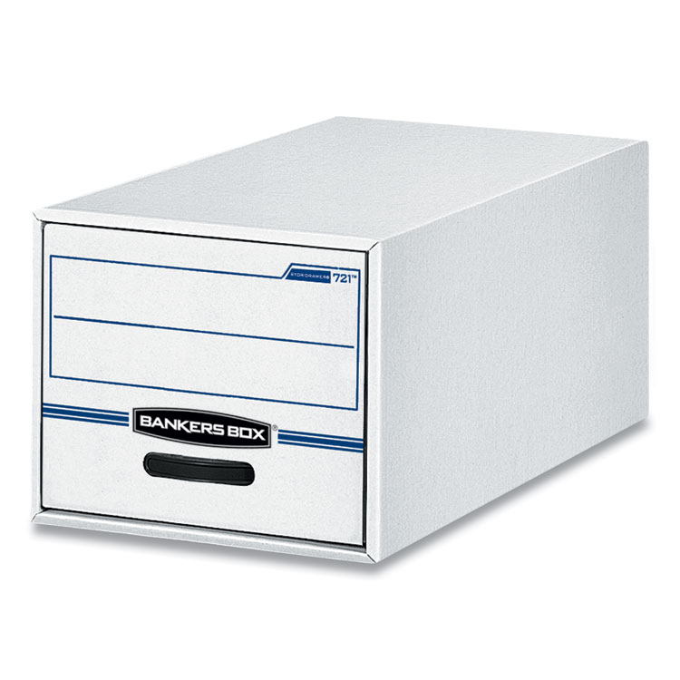Stor/drawer Basic Space-Savings Storage Drawers, Legal Files, 16.75" X 19.5" X 11.5", White/blue, 6/carton