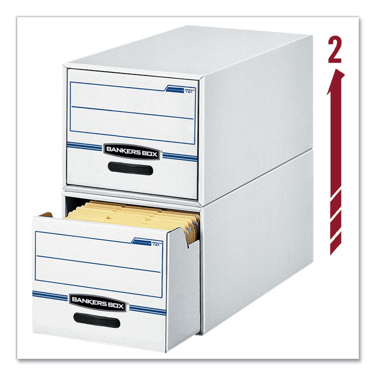 Stor/drawer Basic Space-Savings Storage Drawers, Legal Files, 16.75" X 19.5" X 11.5", White/blue, 6/carton - Image 3