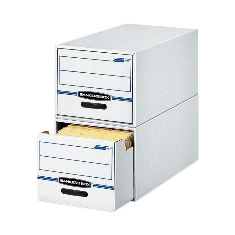 Stor/drawer Basic Space-Savings Storage Drawers, Legal Files, 16.75" X 19.5" X 11.5", White/blue, 6/carton - Image 4