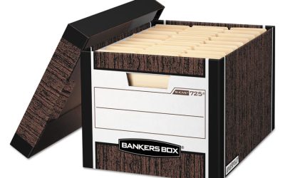 R-Kive Heavy-Duty Storage Boxes, Letter/legal Files, 12.75″ X 16.5″ X 10.38″, Woodgrain, 12/carton