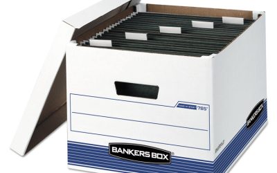 Hang’n’stor Medium-Duty Storage Boxes, Letter/legal Files, 13″ X 16″ X 10.5″, White/blue, 4/carton