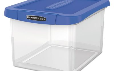 Heavy Duty Plastic File Storage, Letter/legal Files, 14″ X 17.38″ X 10.5″, Clear/blue