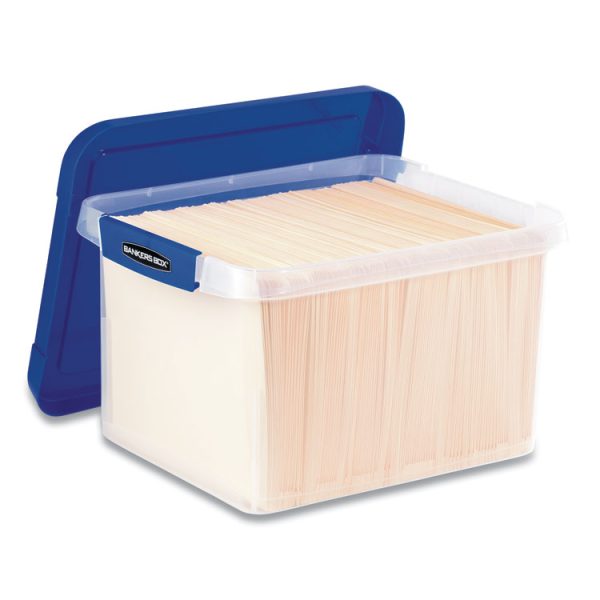 Heavy Duty Plastic File Storage, Letter/legal Files, 14" X 17.38" X 10.5", Clear/blue, 2/pack - Image 2