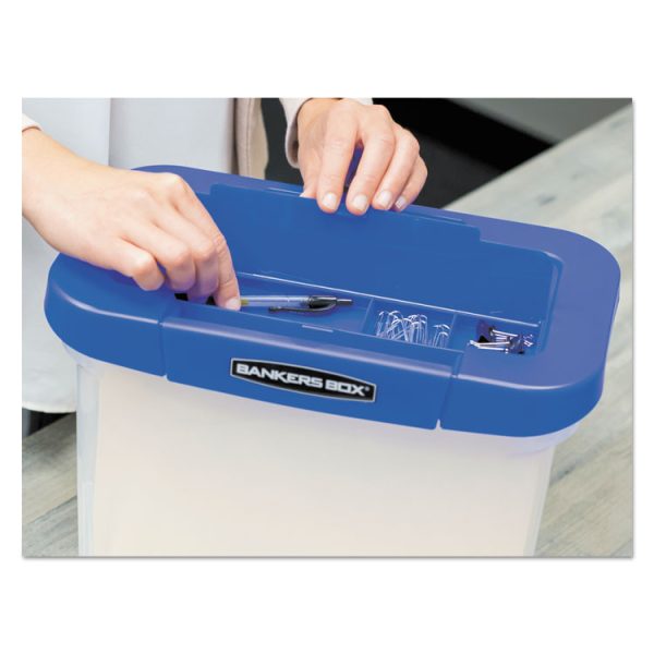 Heavy-Duty Portable File Box, Letter Files, 14.25" X 8.63" X 11.06", Clear/blue - Image 5
