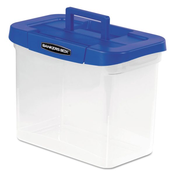 Heavy-Duty Portable File Box, Letter Files, 14.25" X 8.63" X 11.06", Clear/blue - Image 2