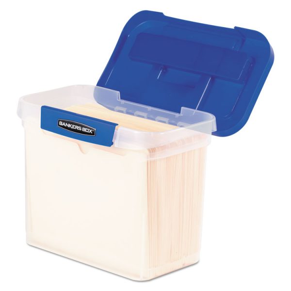 Heavy-Duty Portable File Box, Letter Files, 14.25" X 8.63" X 11.06", Clear/blue - Image 3