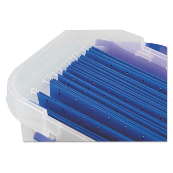 Heavy-Duty Portable File Box, Letter Files, 14.25" X 8.63" X 11.06", Clear/blue - Image 4