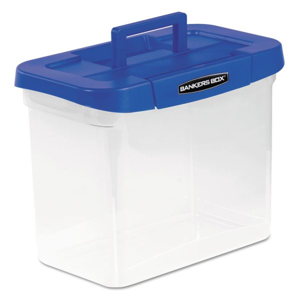 Heavy-Duty Portable File Box, Letter Files, 14.25" X 8.63" X 11.06", Clear/blue - Image 7