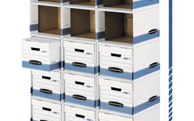 File/cube Box Shell, Legal/letter, 23.75 X 19.75, White/blue, 6/carton