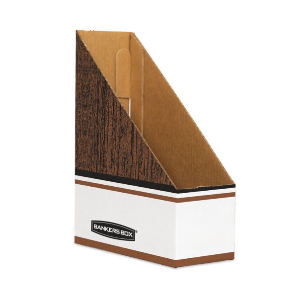 Corrugated Cardboard Magazine File, 4 X 9 X 11.5, Wood Grain, 12/carton - Image 7