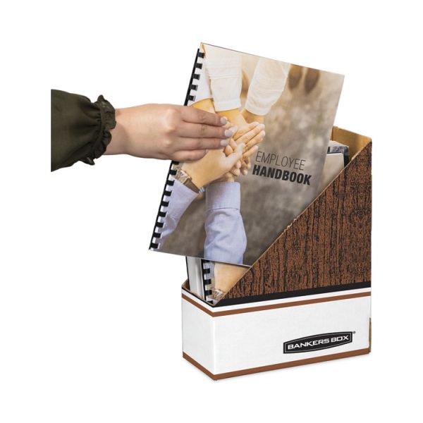 Corrugated Cardboard Magazine File, 4 X 9 X 11.5, Wood Grain, 12/carton - Image 5