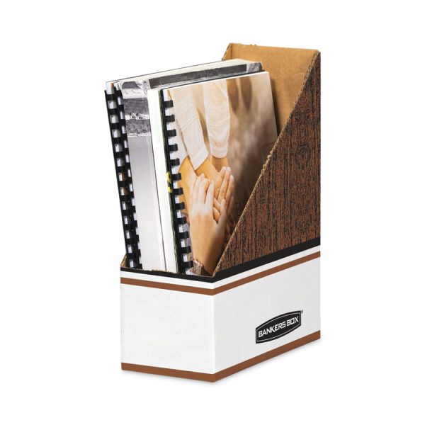 Corrugated Cardboard Magazine File, 4 X 9 X 11.5, Wood Grain, 12/carton - Image 2