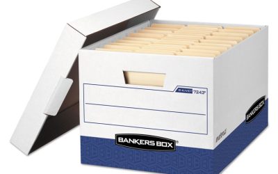 R-Kive Heavy-Duty Storage Boxes, Letter/legal Files, 12″ X 16.5″ X 10.38″, White, 20/carton