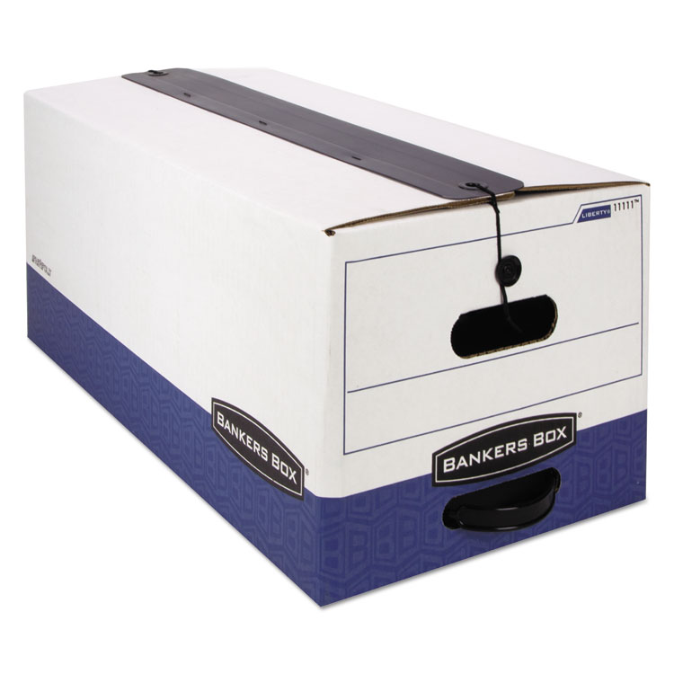 Liberty Plus Heavy-Duty Strength Storage Boxes, Letter Files, 12.25" X 24.13" X 10.75", White/blue, 12/carton - Image 3