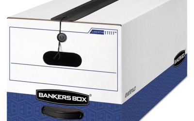 Liberty Plus Heavy-Duty Strength Storage Boxes, Letter Files, 12.25″ X 24.13″ X 10.75″, White/blue, 12/carton