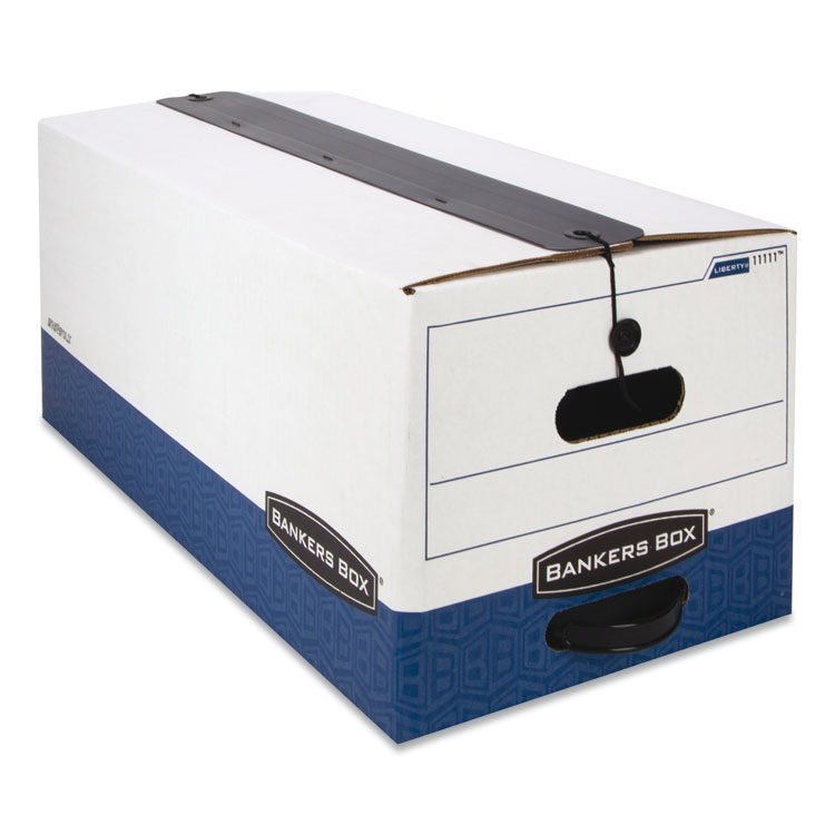Liberty Plus Heavy-Duty Strength Storage Boxes, Legal Files, 15.25" X 24.13" X 10.75", White/blue, 12/carton - Image 3