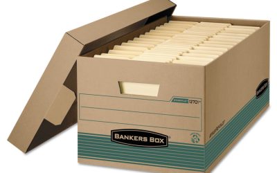 STOR/FILE Medium-Duty 100% Recycled Storage Boxes, Legal Files, 15.88″ x 25.38″ x 10.25″, Kraft/Green, 12/Carton