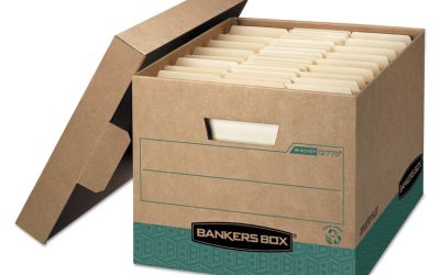 R-Kive Heavy-Duty Storage Boxes, Letter/legal Files, 12.75″ X 16.5″ X 10.38″, Kraft/green, 12/carton