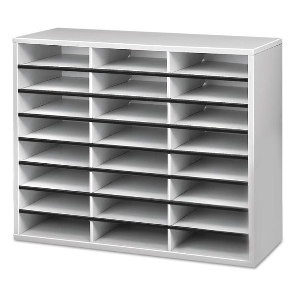 Literature Organizer, 24 Letter Compartments, 29 x 11.88 x 23.44, Dove Gray - Image 2