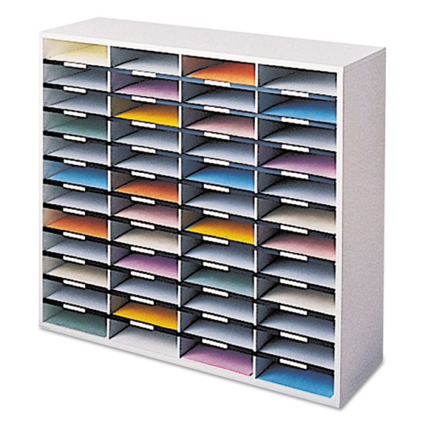 Literature Organizer, 48 Letter Compartments, 38.25 x 11.88 x 34.69, Dove Gray - Image 2