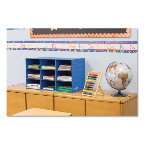 Classroom Literature Sorter, 9 Compartments, 28.25 x 13 x 16, Blue - Image 3