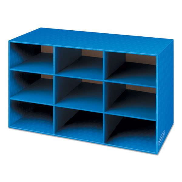 Classroom Literature Sorter, 9 Compartments, 28.25 x 13 x 16, Blue - Image 2