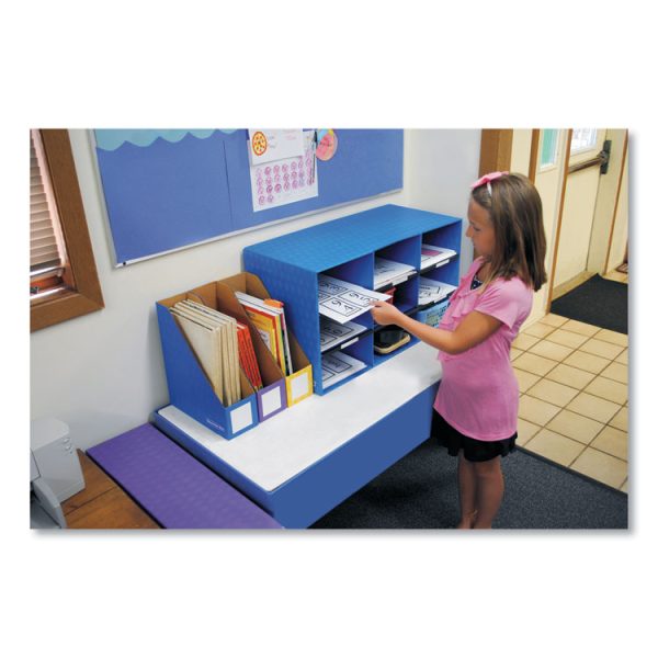 Classroom Literature Sorter, 9 Compartments, 28.25 x 13 x 16, Blue - Image 5