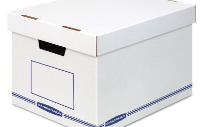 Organizer Storage Boxes, X-Large, 12.75″ X 16.5″ X 10.5″, White/blue, 12/carton
