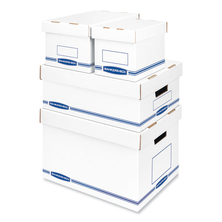 Organizer Storage Boxes, X-Large, 12.75" X 16.5" X 10.5", White/blue, 12/carton - Image 4