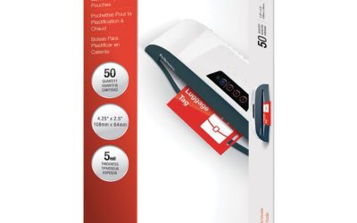 Laminating Pouches, 5 Mil, 4.25″ X 2.5″, Gloss Clear, 50/pack