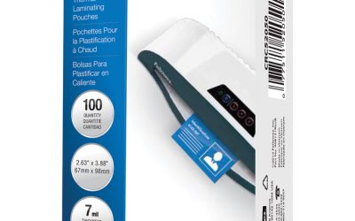 Laminating Pouches, 7 Mil, 3.88″ X 2.63″, Gloss Clear, 100/pack