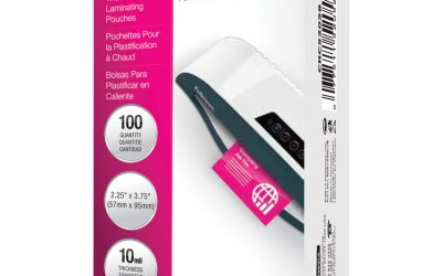 Laminating Pouches, 10 Mil, 3.75″ X 2.25″, Gloss Clear, 100/pack