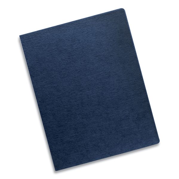 Expressions Linen Texture Presentation Covers for Binding Systems, Navy, 11.25 x 8.75, Unpunched, 200/Pack - Image 2