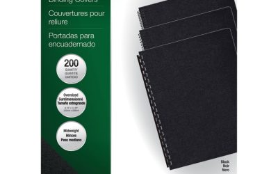Expressions Linen Texture Presentation Covers for Binding Systems, Black, 11.25 x 8.75, Unpunched, 200/Pack